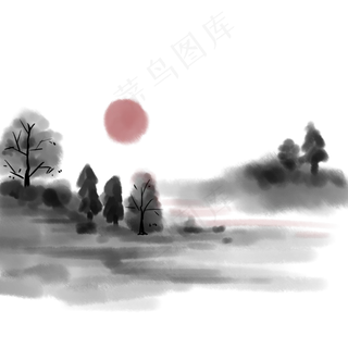 中国风水墨山水植物 中国风水墨山水植物