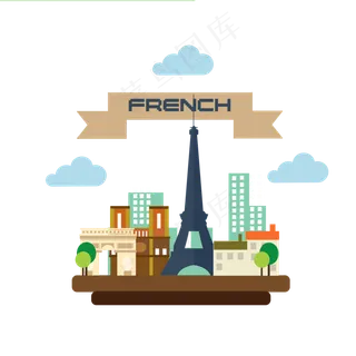 法国旅游地标建筑,免抠元素