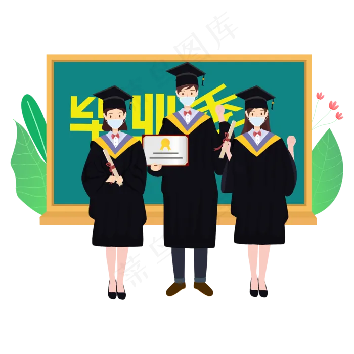 疫情毕业生矢量图(6191X2876(DPI:150))ai矢量模版下载
