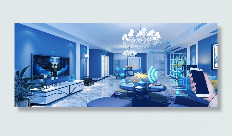 互联网智能家居生活大气科技感背景