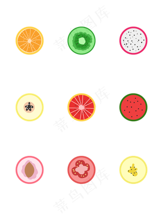 卡通手绘水果片可商用元素