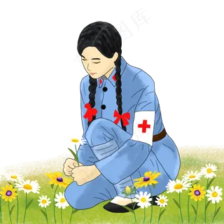 党建节建军节女红军PNG