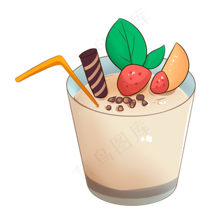 彩色水果冰激凌元素