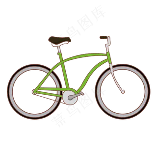 绿色赛车单车自行车,免抠元素