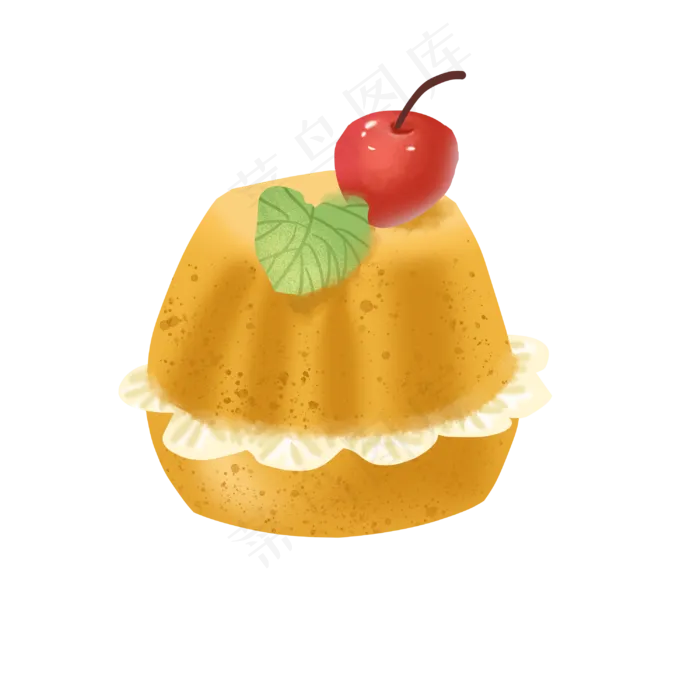 鸡蛋糕美味小蛋糕手绘(3000X3000(DPI:300))psd模版下载