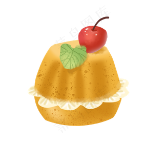 鸡蛋糕美味小蛋糕手绘