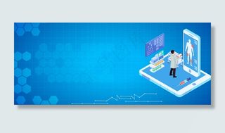 蓝色简约医疗安全banner