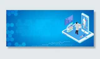 蓝色简约医疗安全banner