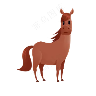 手绘卡通动物马儿,免抠元素