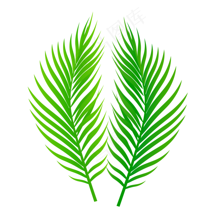 矢量春天绿色树叶叶子元素