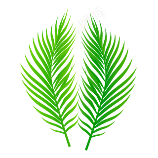 矢量春天绿色树叶叶子元素