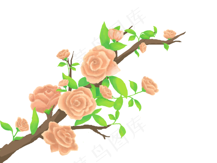 古风花花枝(4000X3000(DPI:299))psd模版下载