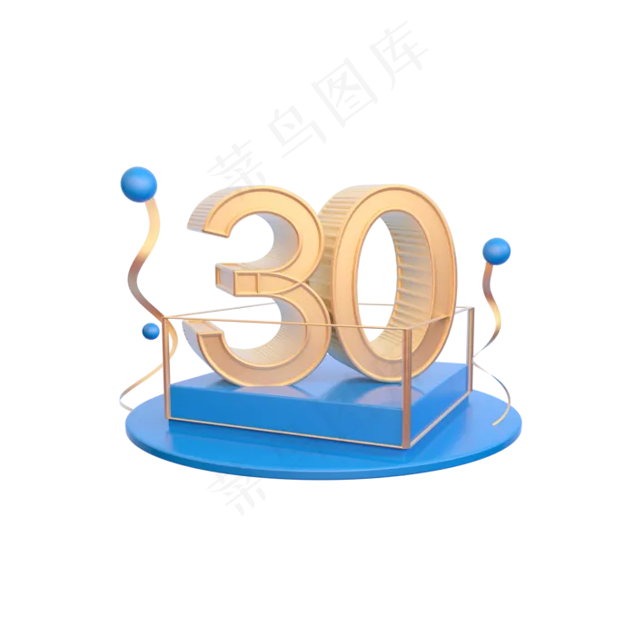 立体蓝色舞台C4D优惠券装饰(2000X2000(DPI:300))psd模版下载