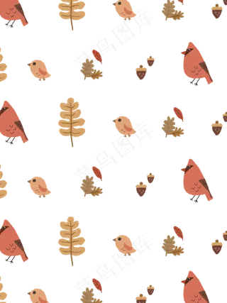 文艺花鸟透明底纹,免抠元素