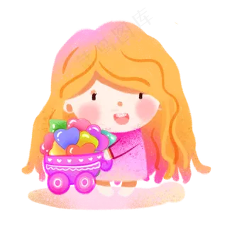 小清新爱情丘比特，推着花车的小