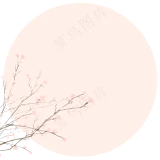 古风边框水墨花朵,免抠元素