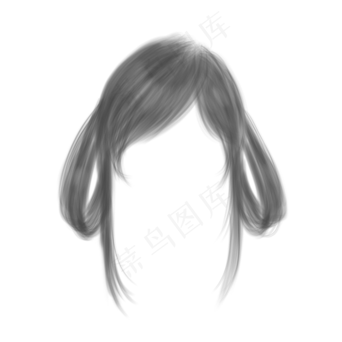 古风刘海头发笔刷(2000X2000(DPI:300))psd模版下载