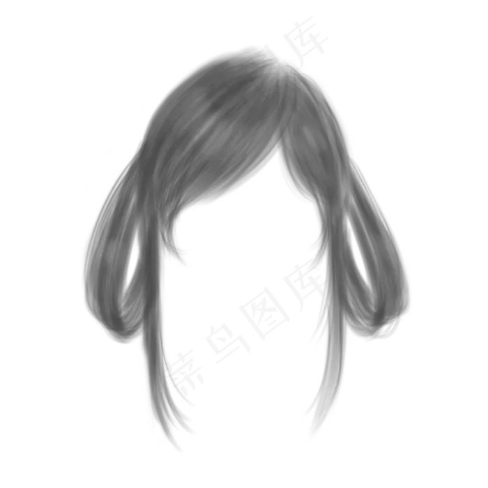 古风刘海头发笔刷(2000X2000(DPI:300))psd模版下载