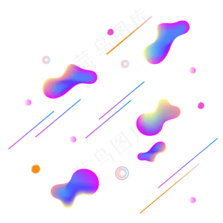 双11流体渐变漂浮元素,免抠元素