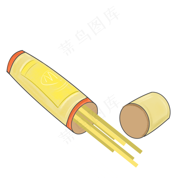 清明卡通黄色的香插画