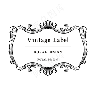 欧式花纹复古标签