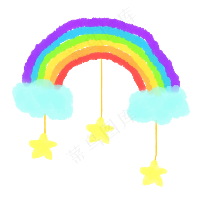 儿童卡通彩虹装饰(2000X2000(DPI:300))psd模版下载