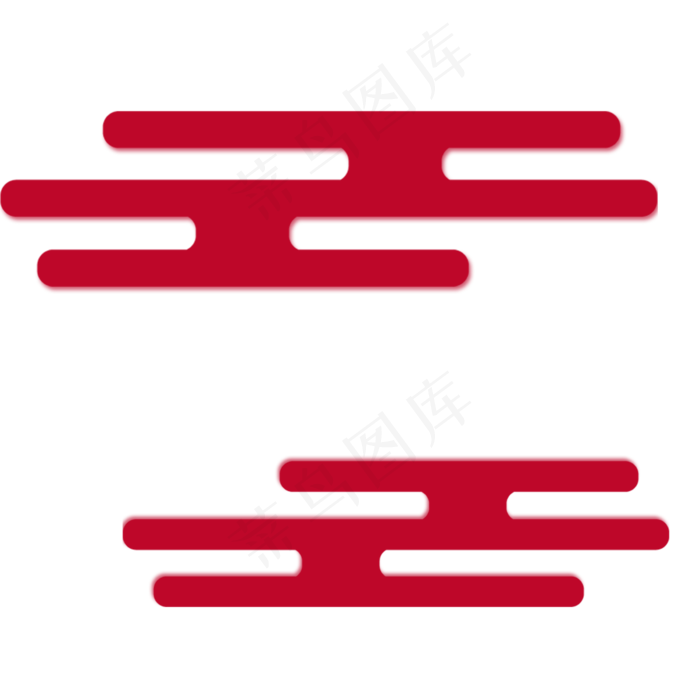 红色云纹立体雕花春季新品图案,免抠元素