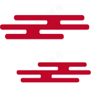 红色云纹立体雕花春季新品图案,免抠元素