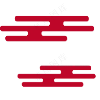 红色云纹立体雕花春季新品图案,免抠元素