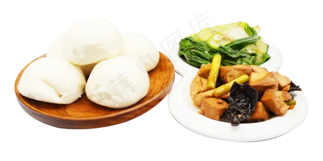 馒头炒菜饭菜,免抠元素 馒头炒菜饭菜,免抠元素