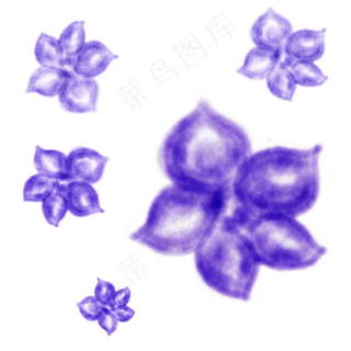 中国风紫色水彩简约风格五瓣花香