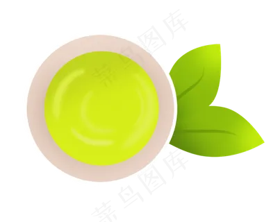 绿色茶叶装饰插图