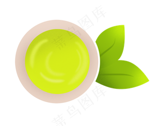 绿色茶叶装饰插图