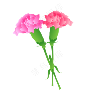 矢量免扣卡通花束