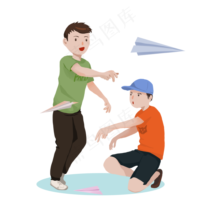 玩纸飞机小朋友