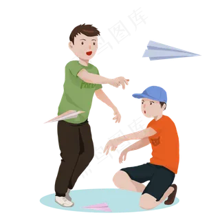 玩纸飞机小朋友