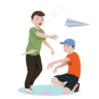 玩纸飞机小朋友
