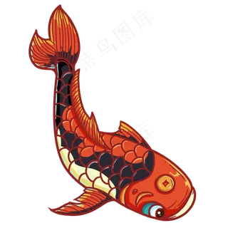 黑色吉祥幸运锦鲤