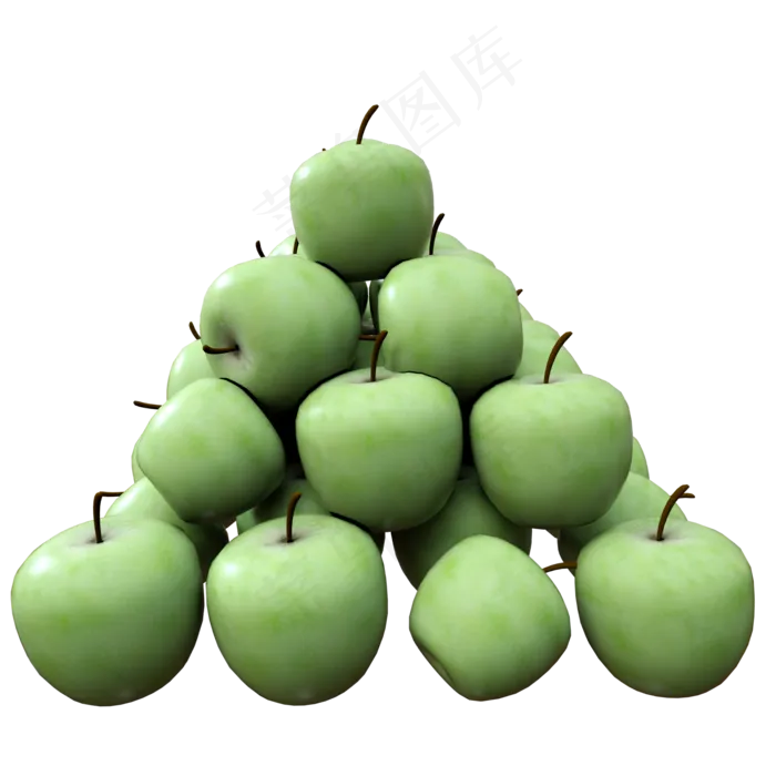 美食集合一堆青苹果(2000*2000px 300 dpi )