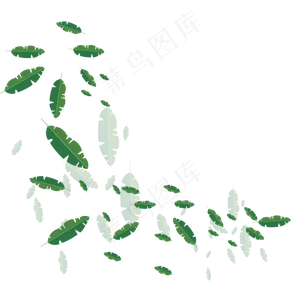手绘植物树叶漂浮的叶子