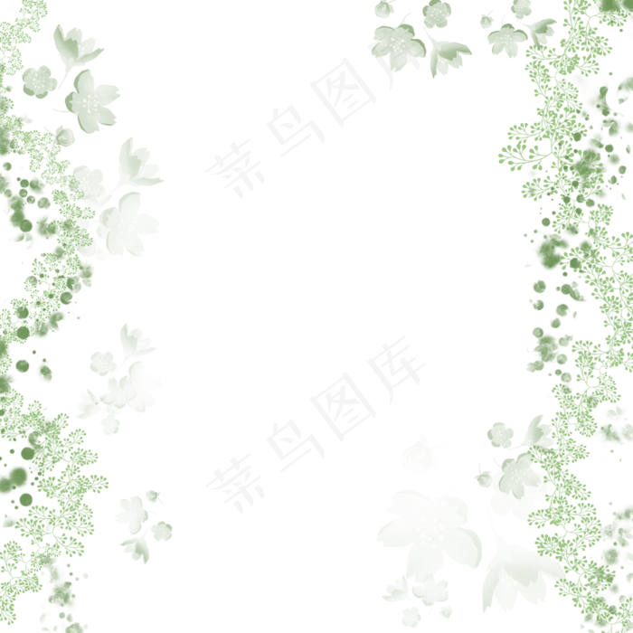 绿色花朵边框,免抠元素