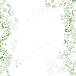 绿色花朵边框,免抠元素