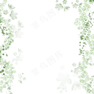 绿色花朵边框,免抠元素