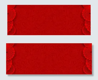 中国风红色边框纹理