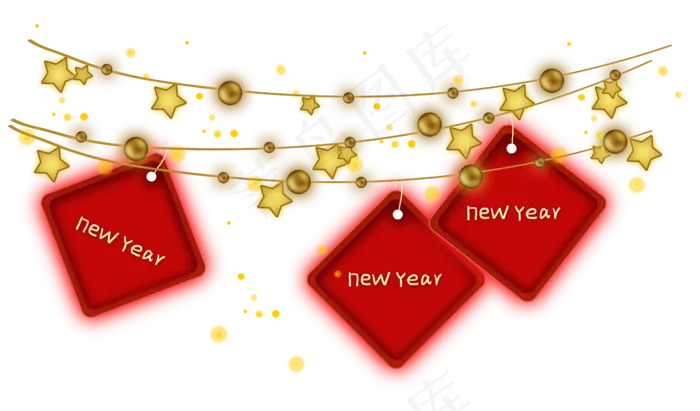 新年元旦红色文字框,免抠元素(4775X2802(DPI:300))psd模版下载