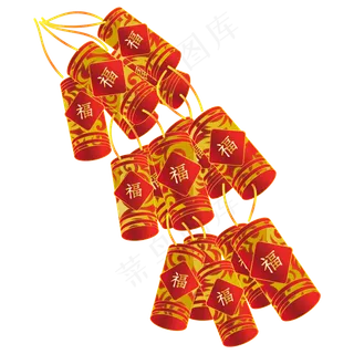 新年鼠年鞭炮装饰,免抠元素