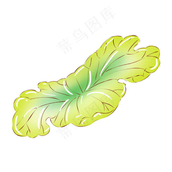 手绘花荷花小清新植物绿色荷叶(2000X2000(DPI:300))psd模版下载