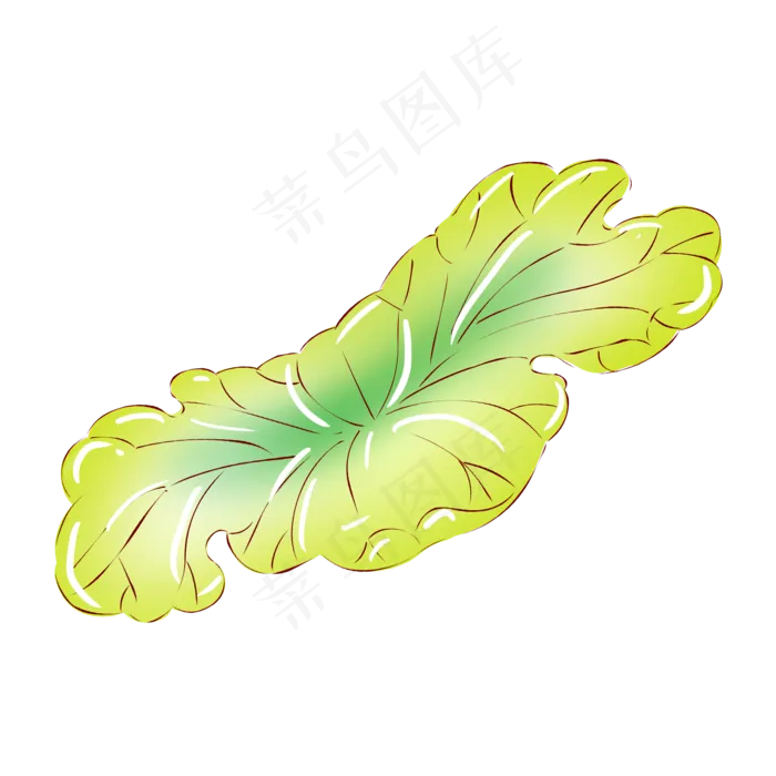 手绘花荷花小清新植物绿色荷叶(2000X2000(DPI:300))psd模版下载