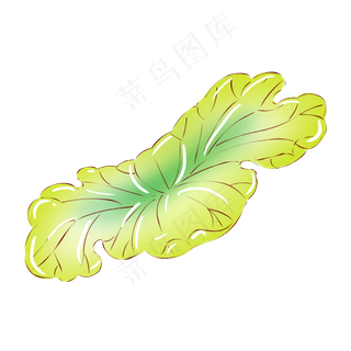 手绘花荷花小清新植物绿色荷叶