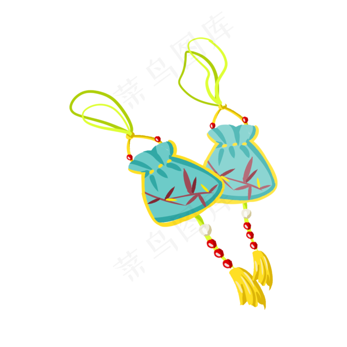 中国风荷花包手绘插画